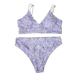 SHEIN Lavender Floral Bikini Set